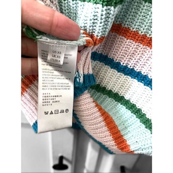 URBAN OUTFITTERS Andi Intarsia Knit Crew Neck Sweater 90s stripes size XS - Picture 10 of 12